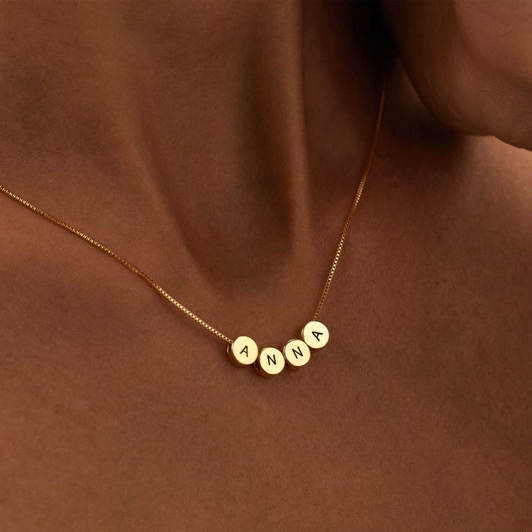 Collier avec pendentif lettre gravée - Pendentif initial personnalisé pour elle